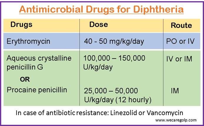 Antimicrobial Drugs for Diphtheria