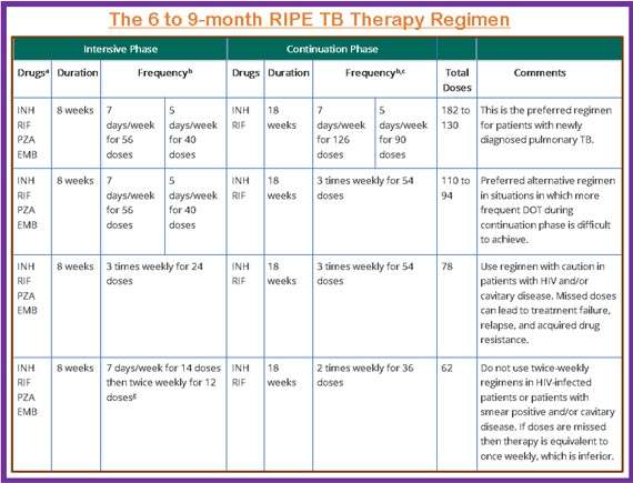 The 6 to 9-month RIPE TB Therapy Regimen (CDC)