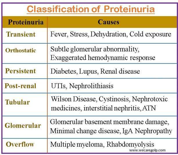 Classification of Proteinuria